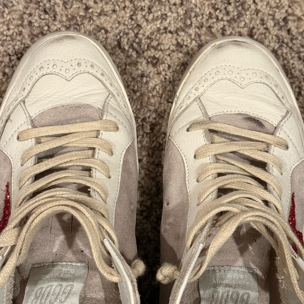 Golden Goose Mid Star White, Grey and Hot pink Sneakers. - Picture 9 of 11